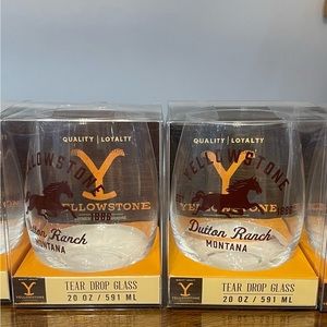 2 Yellowstone Tear Drop Glasses NWT